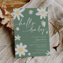 Hola bebé Daisy Sage Invitación de Baby Shower ver