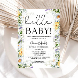 Hola Bebé Floral Invitación a Baby Shower
