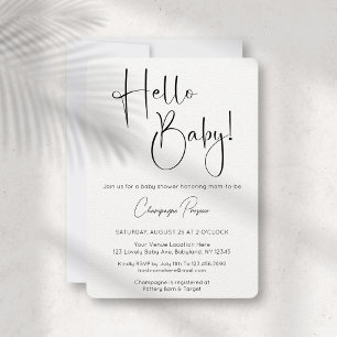 Hola Bebé Invitación a Baby Shower con guión moder