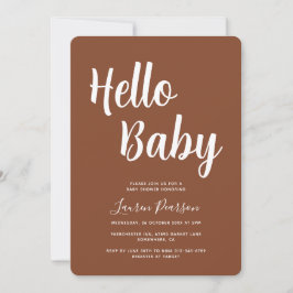 Hola bebé Invitación de Baby Shower Terracotta