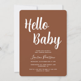 Hola bebé Invitación de Baby Shower Terracotta