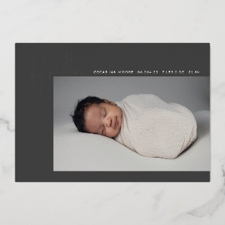 Hola bebé Invitación fotográfica Relieve metalizad