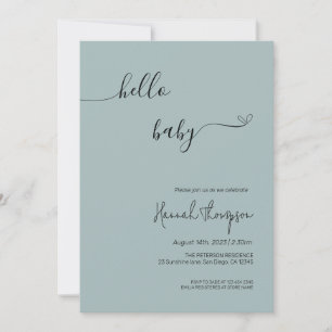 Hola bebé, invitación Minimalista de Baby Shower
