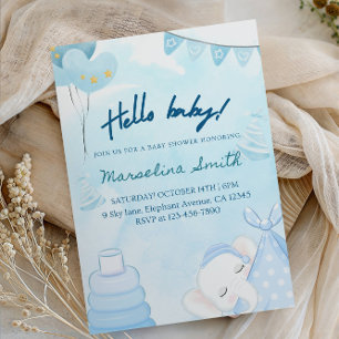 ¡Hola Bebé! Invitación para Baby Shower - Tema Neu