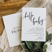 Hola Bebé Moderno Invitación Baby Shower Clásica