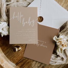 Hola Bebé Moderno Neutral Invitación Baby Shower