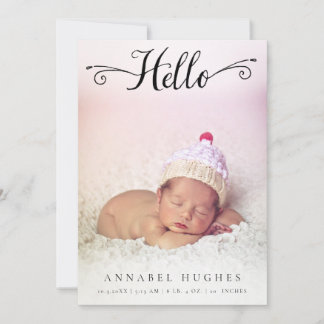 Hola bebé niña Anuncio Cartas de fotos