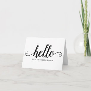 Hola Black Script Cute Modern Elegant Moda Girly