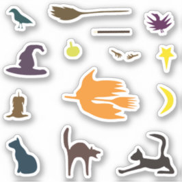 Hola Bruja - Paquete de pegatinas de Halloween.