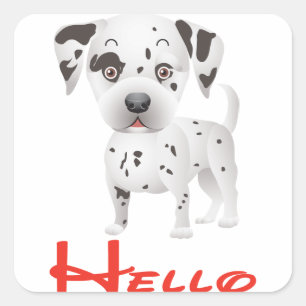 Hola cachorro dálmata Pegatina / Etiqueta