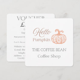 Hola Café de Otoño de Calabaza, Marca de Cafetería