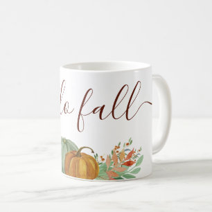 Hola calabazas de otoño taza de café