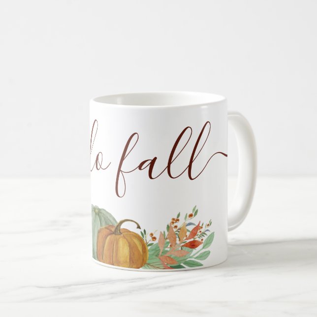 Hola calabazas de otoño taza de café (Anverso derecho)