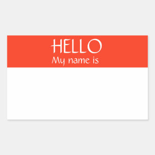 Hola Calcomanía de etiqueta con nombre Mi nombre e