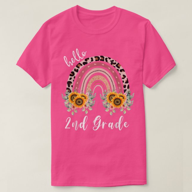 Hola camisa de 2º grado, profesora de arco iris de (Diseño del anverso)