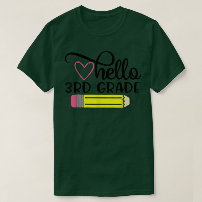 Hola, Camisa de 3er grado de vuelta a la escuela d (Diseño del anverso)