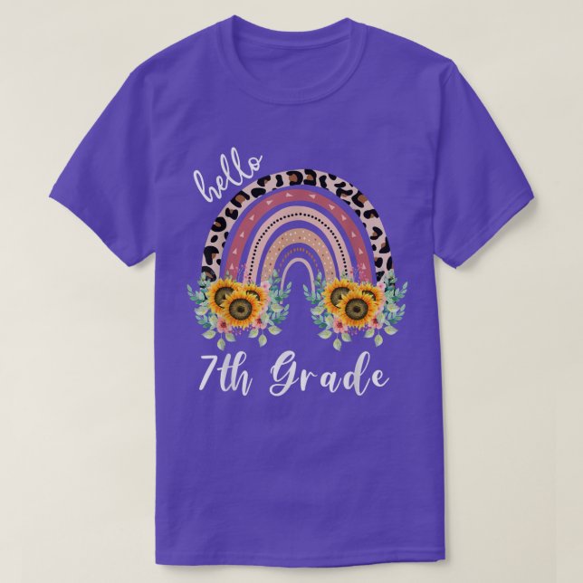 Hola camisa de 7º grado, profesor de arco iris de  (Diseño del anverso)