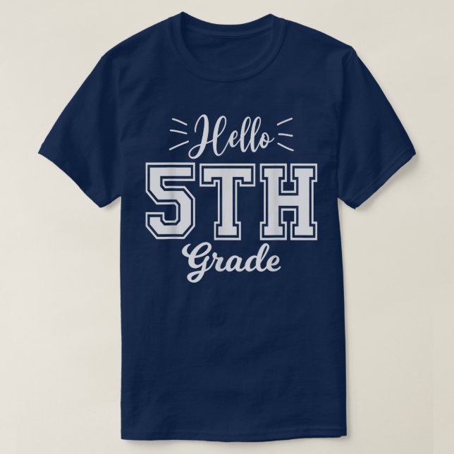 Hola Camisa De Quinto Grado De Vuelta A La Escuela (Diseño del anverso)