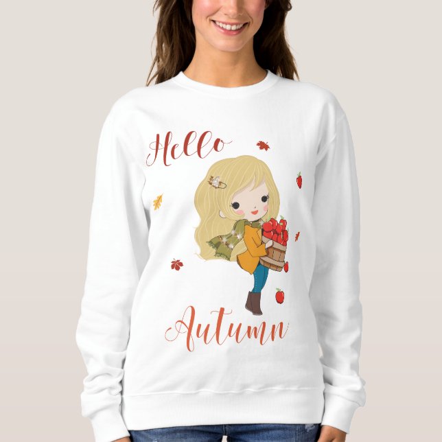 Hola Camisas sudaderas de otoño para chicas y muje (Anverso)
