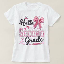 Hola Camiseta De Coquette Del Primer Día De Segund