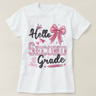Hola Camiseta De Coquette Del Primer Día De Segund