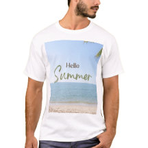 Hola camiseta de los hombres de verano