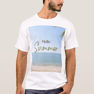 Hola camiseta de los hombres de verano