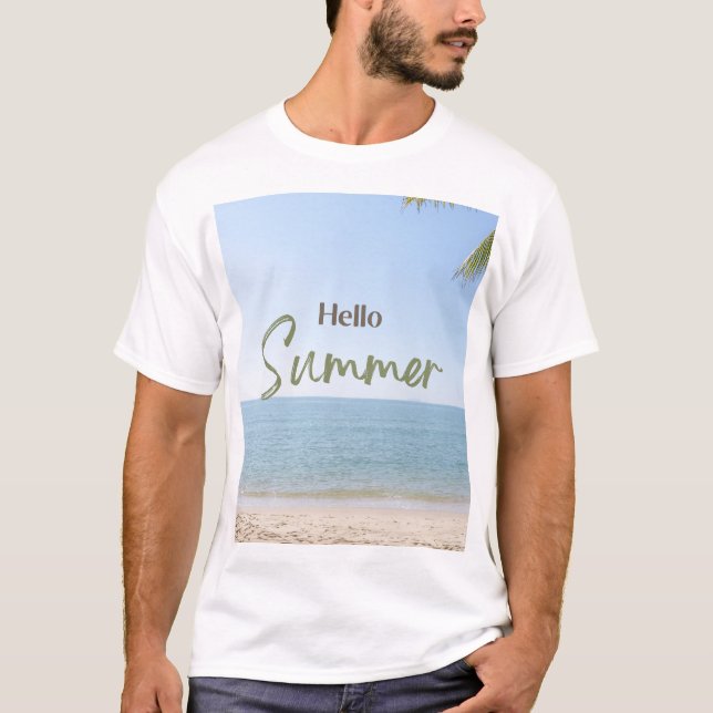 Hola camiseta de los hombres de verano (Anverso)