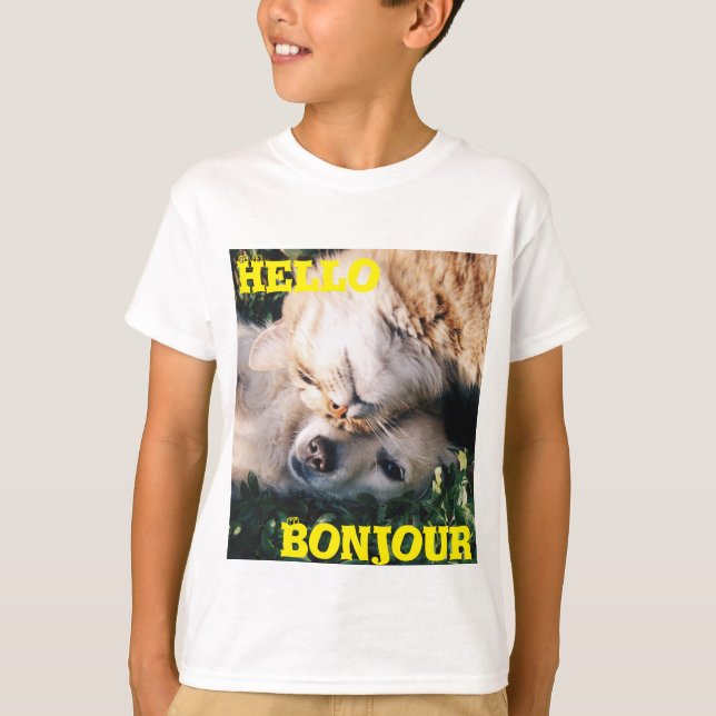 Hola, camiseta de los T-Cuentos de Bonjour (Anverso)