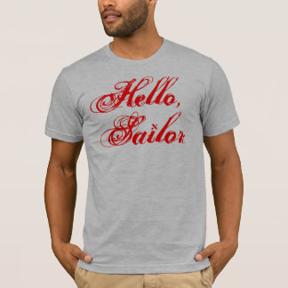 Hola, camiseta del Apretado-ajuste del marinero: D