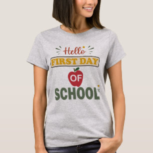 ¡Hola! Camiseta del primer día de escuela