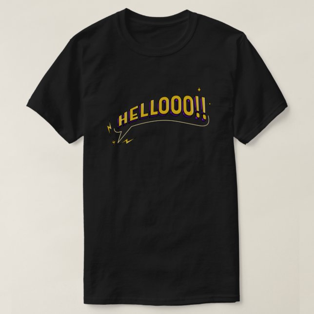 ¡¡HOLA!! Camiseta - Negro (Diseño del anverso)