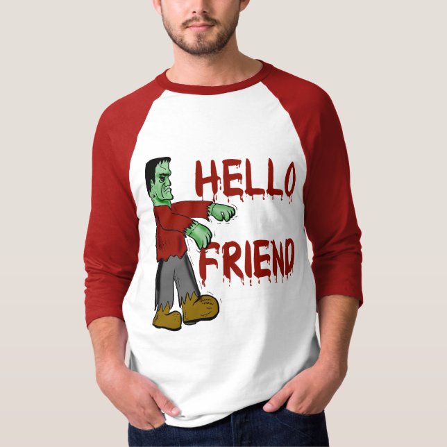 Hola camisetas espeluznantes de Frankenstein del (Anverso)