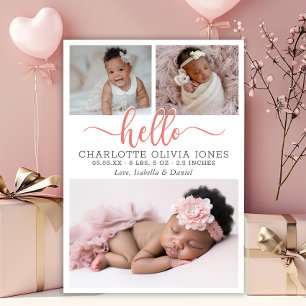 Hola Chica de Guión Anuncio de Collage de Fotos de