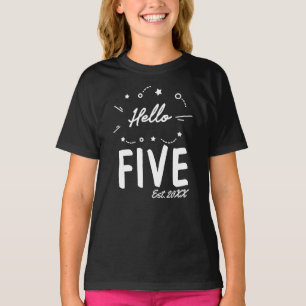Hola Cinco Personalizados 5º cumpleaños camiseta