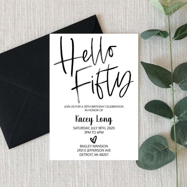 Hola Cincuenta Invitación de Cumpleaños (Subido por el creador)