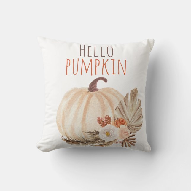Hola Cojín decorativo de calabaza (Anverso)