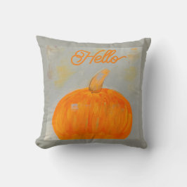 Hola Cojín decorativo Gris de calabaza