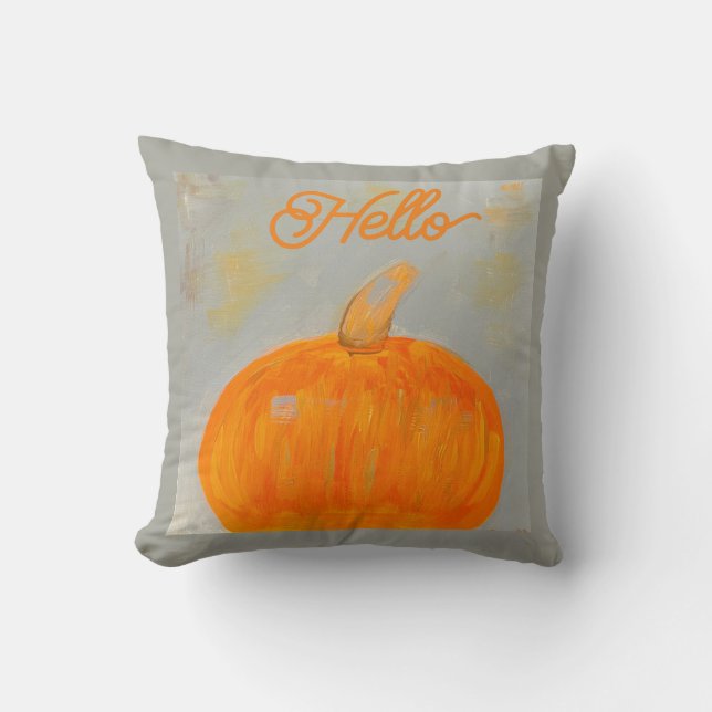 Hola Cojín decorativo Gris de calabaza (Anverso)