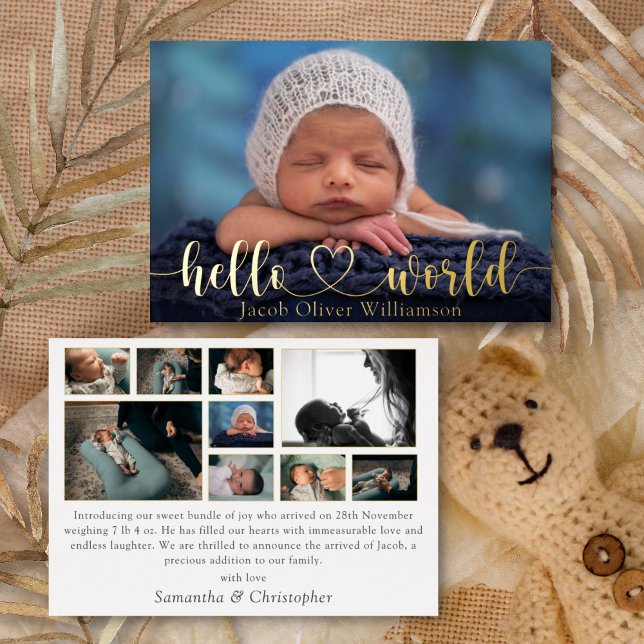 Hola Collage de fotos mundial Invitación de bebé d (Subido por el creador)