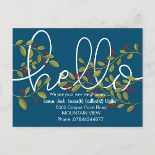 Hola conoce a los vecinos tarjeta postal