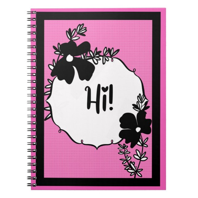 ¡Hola! – Cuaderno de bienvenida floral brillante (Frente)