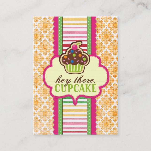 Hola, Cupcake Chubby Tarjetas De Negocios (Anverso)