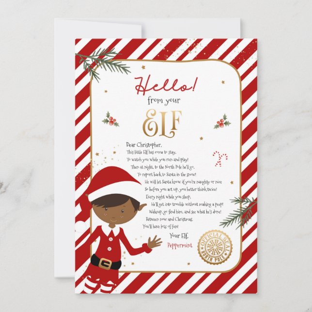 Hola desde la Carta de Invitación de Bienvenida de (Anverso)