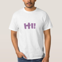 ¡Hola! dibujo animado en la camiseta adaptable