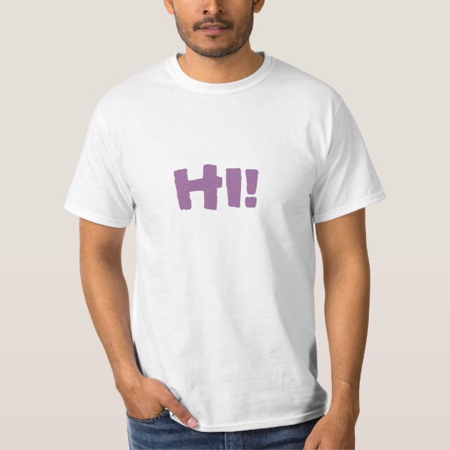¡Hola! dibujo animado en la camiseta adaptable (Anverso)