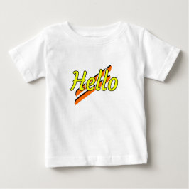 Hola diseño en una camiseta de bebé blanca