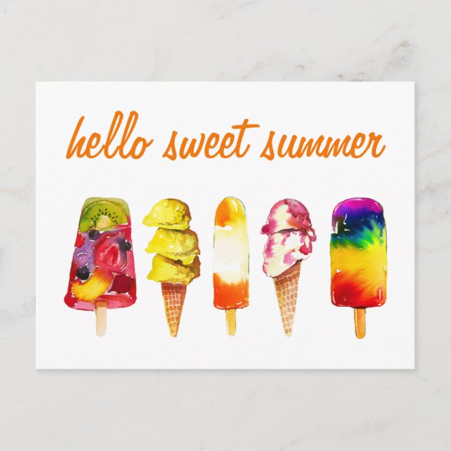 Hola dulce verano postales Popsicle Ice Cream (Anverso)