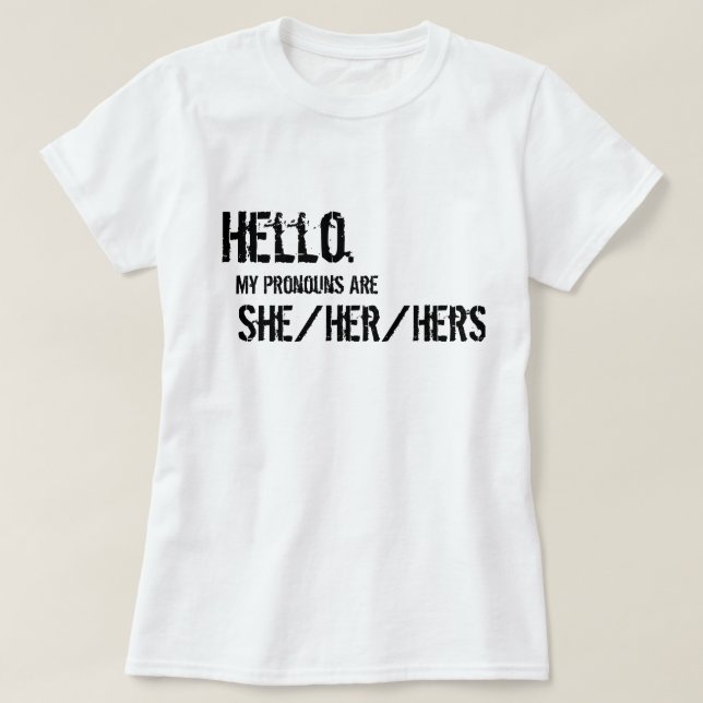 Hola. Ella/ella/la suya camisa (Diseño del anverso)
