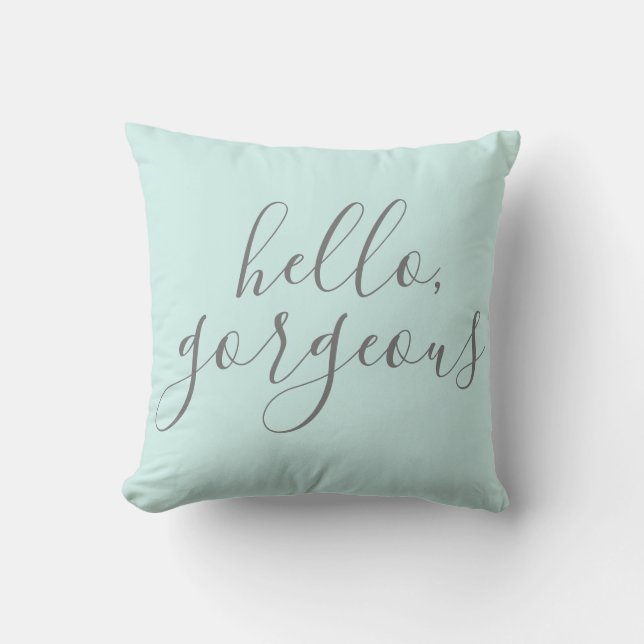 Hola escritura magnífica 16" almohada cuadrada (Anverso)